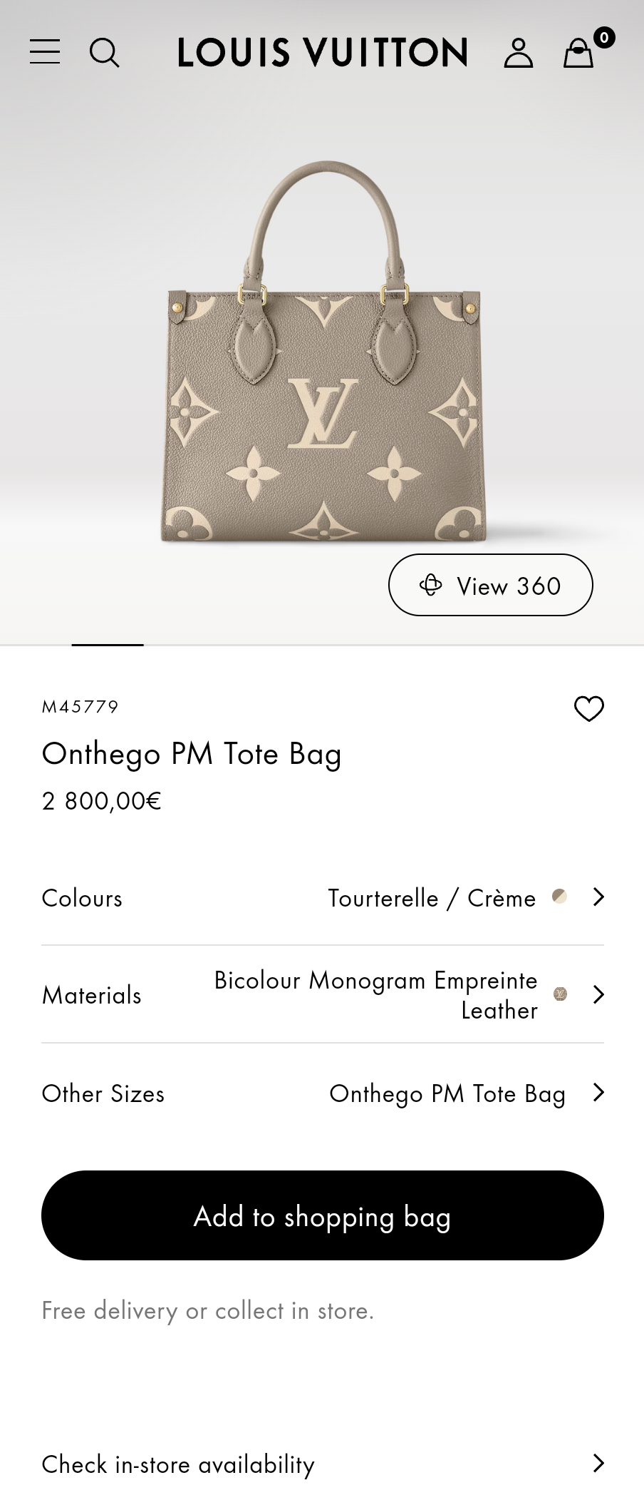 Louis Vuitton M45779 Onthego PM Tote Bag Lv1