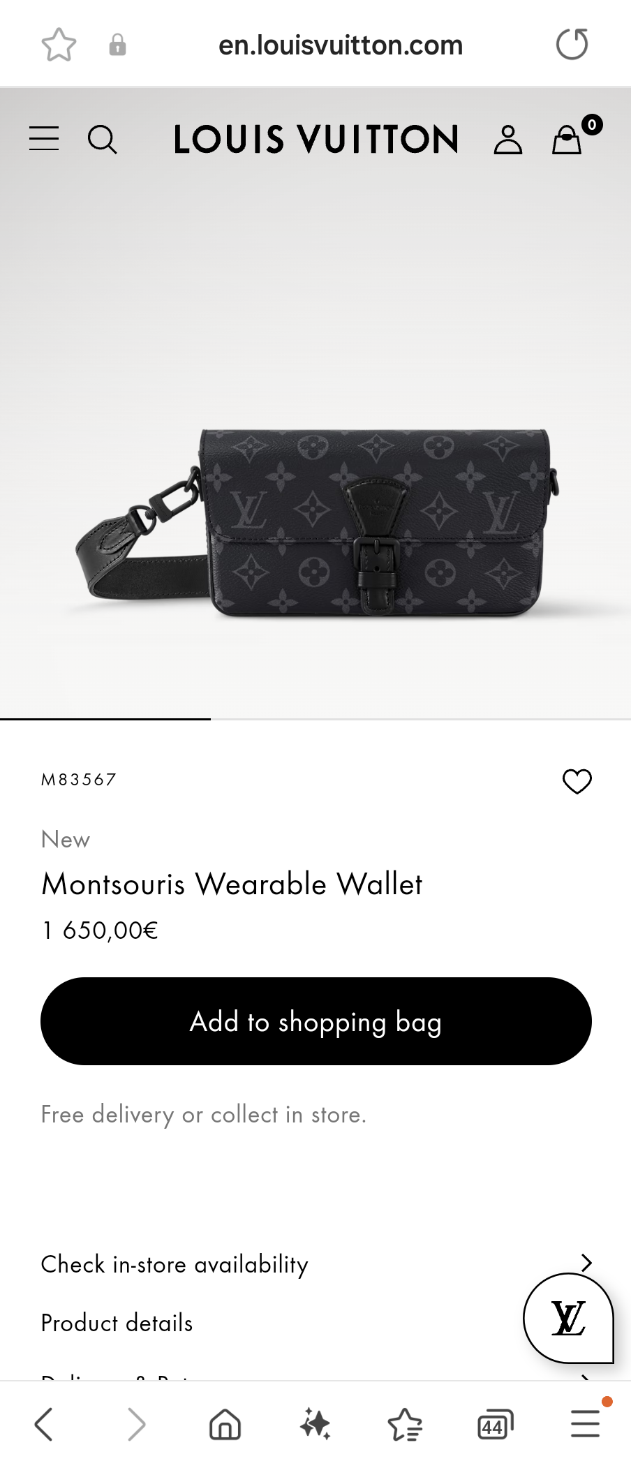 Louis Vuitton M83567 Montsouris Wearable Wallet lv1