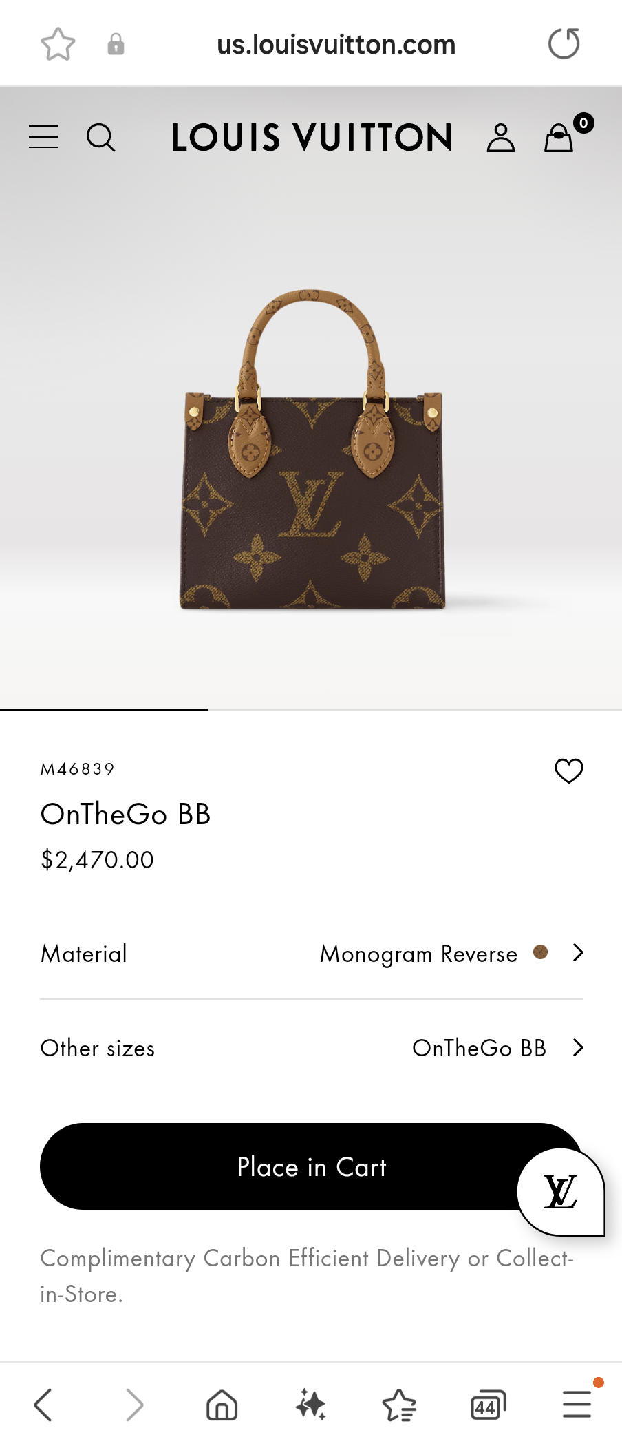 Louis Vuitton M46839 OnTheGo BB Lv1