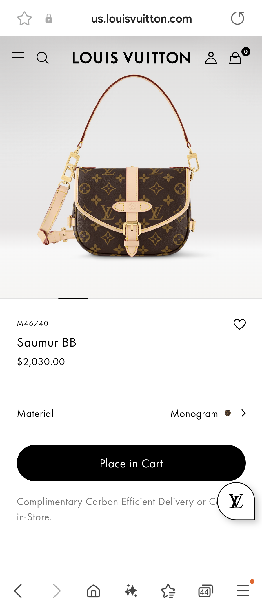 Louis Vuitton M46740 Saumur BB lv1