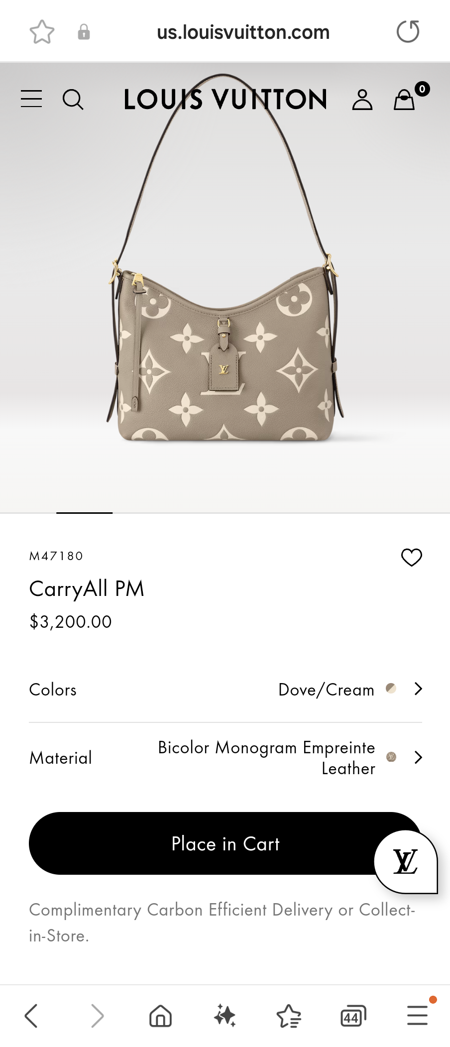 Louis Vuitton M47180 CarryAll PM Lv1