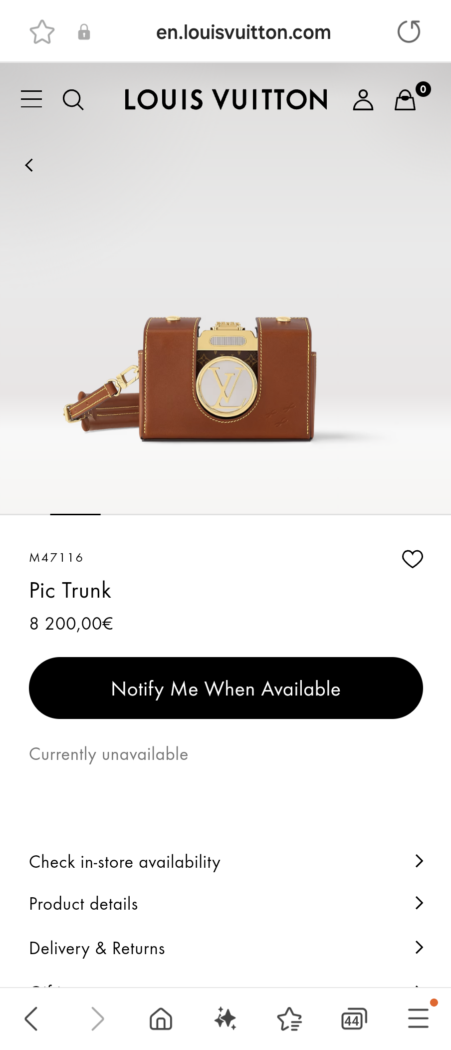 Louis Vuitton M47116 Pic Trunk Lv1