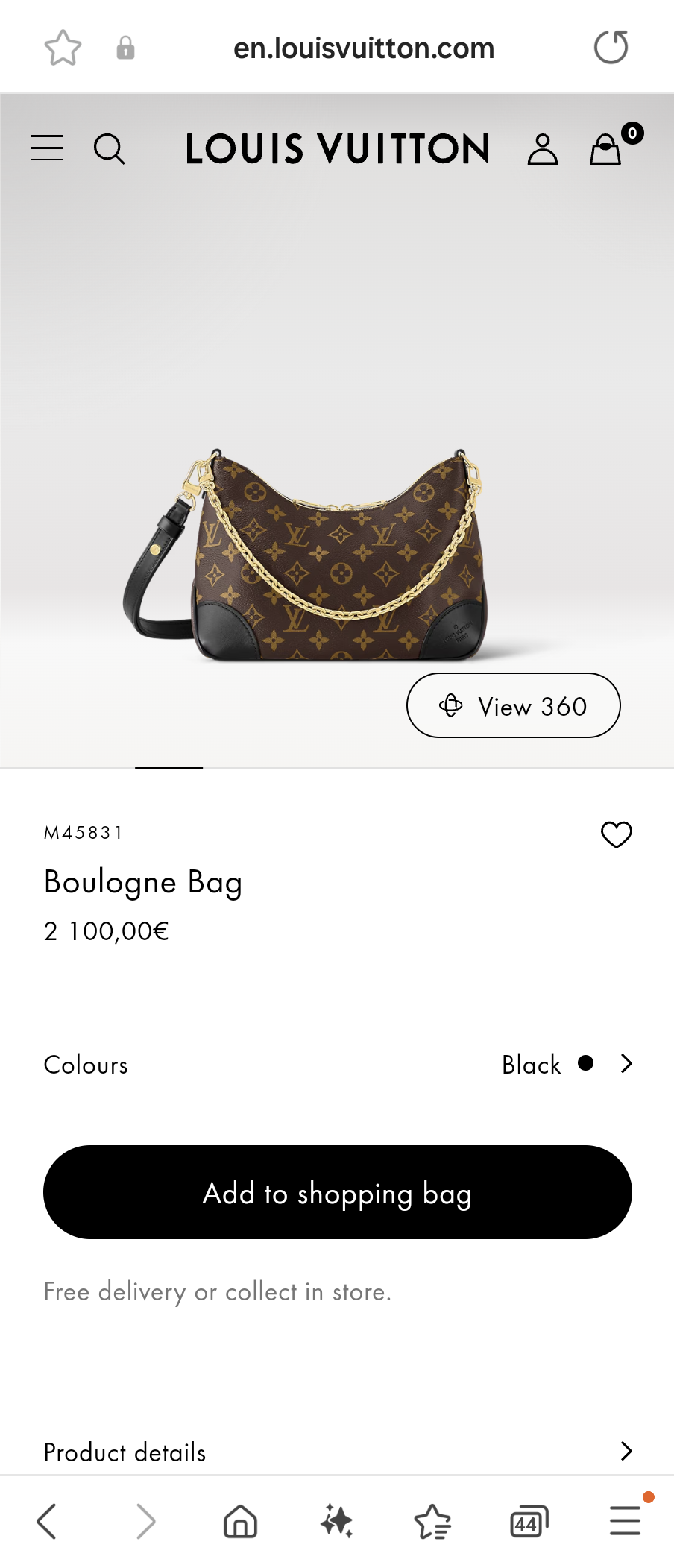 Louis Vuitton M45831 Boulogne Bag Lv1