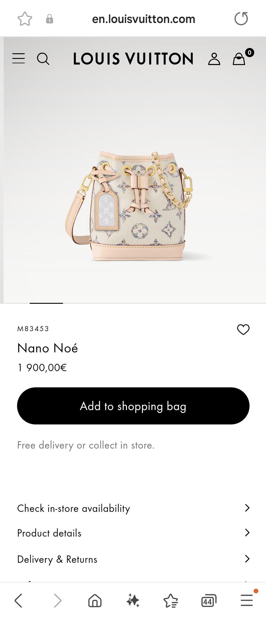 Louis Vuitton M83453 Nano Noé Lv1