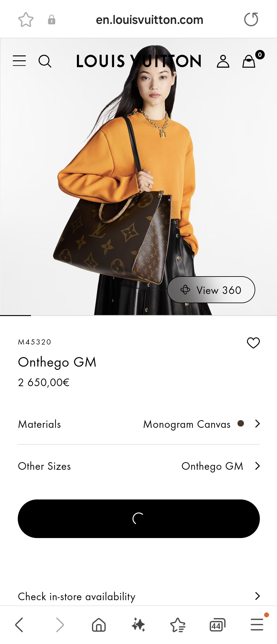 Louis Vuitton M45320 Onthego GM Lv1