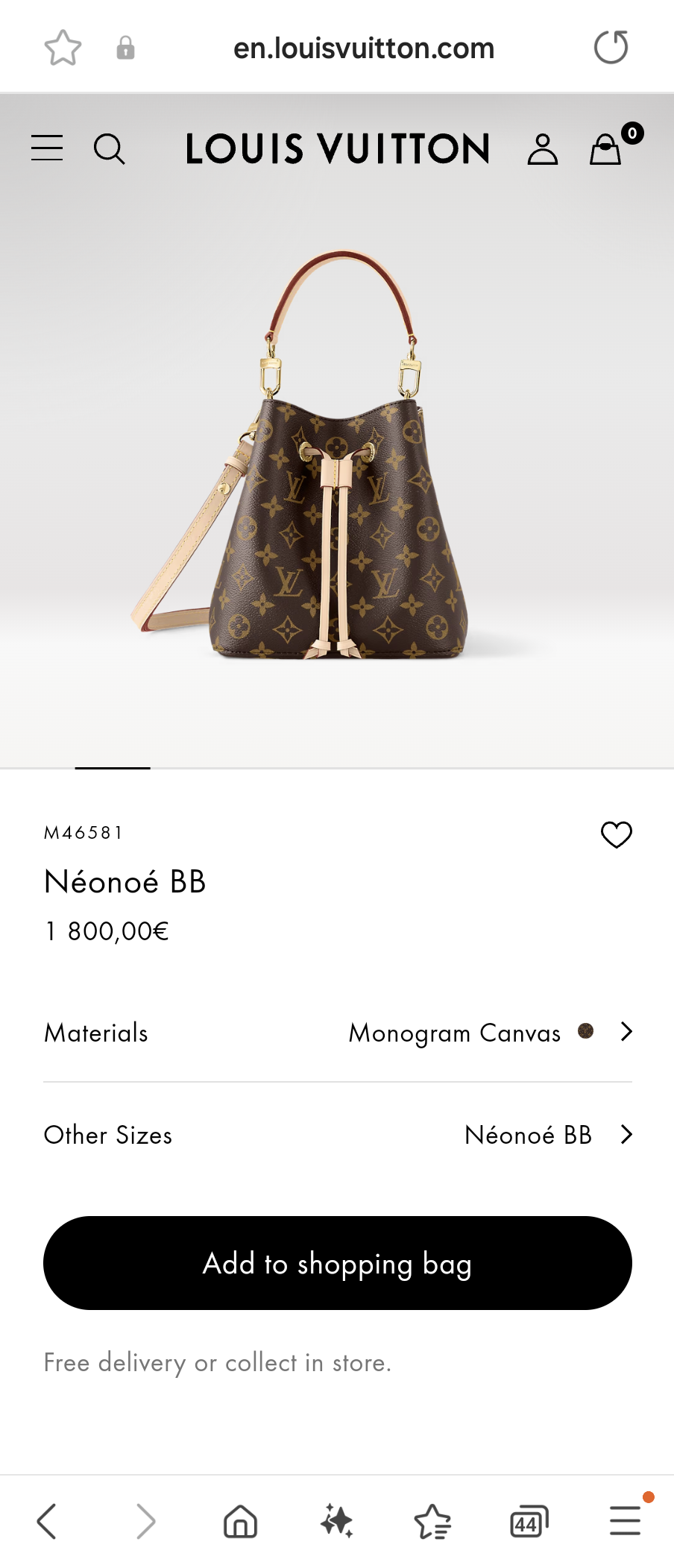 Louis Vuitton M46581 Néonoé BB lv1