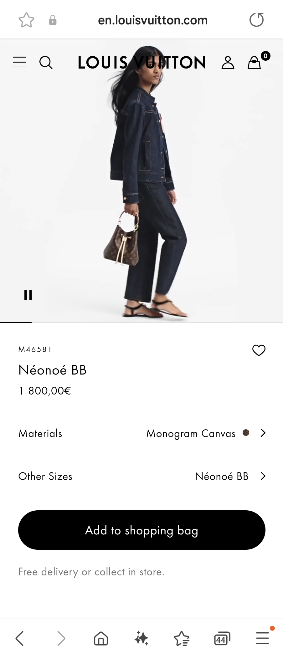 Louis Vuitton M46581 Néonoé BB lv1