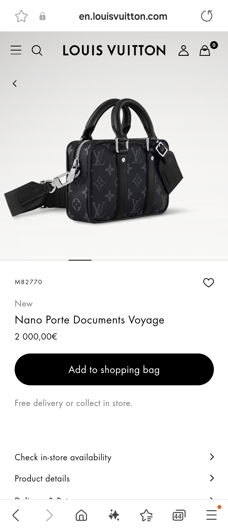 Louis Vuitton M82770 Nano Porte Documents Voyage lv1