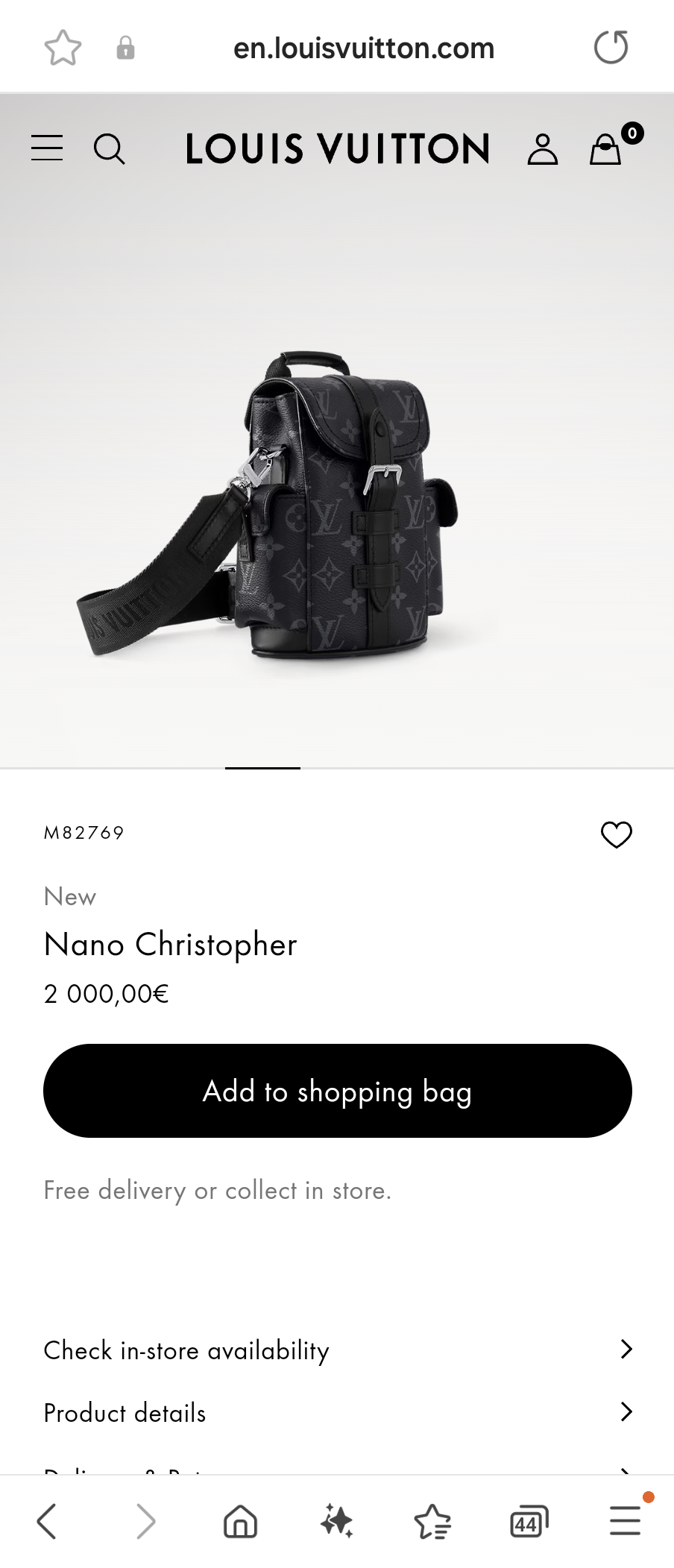 Louis Vuitton M82769 New Nano Christopher