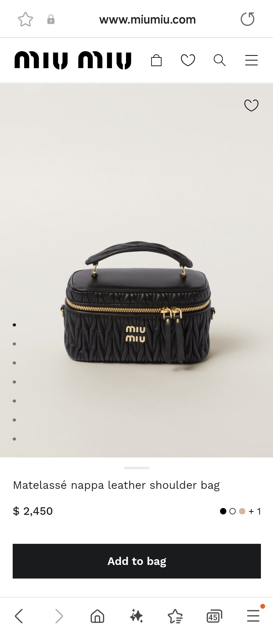 Miu Miu Matelassé nappa leather shoulder bag black 5BH226_N88_F0002_V_OOO M1