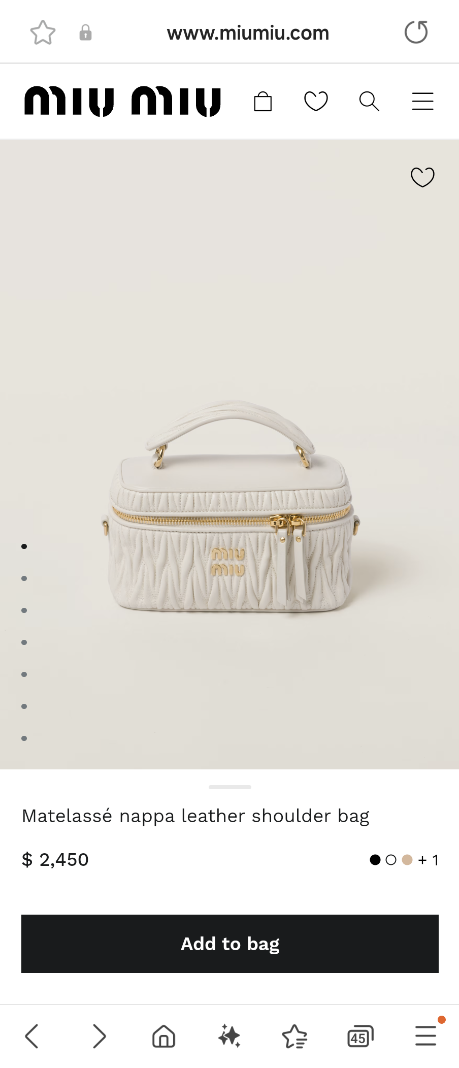 Miu Miu Matelassé nappa leather shoulder bag white 5BH226_N88_F0009_V_OOO M1