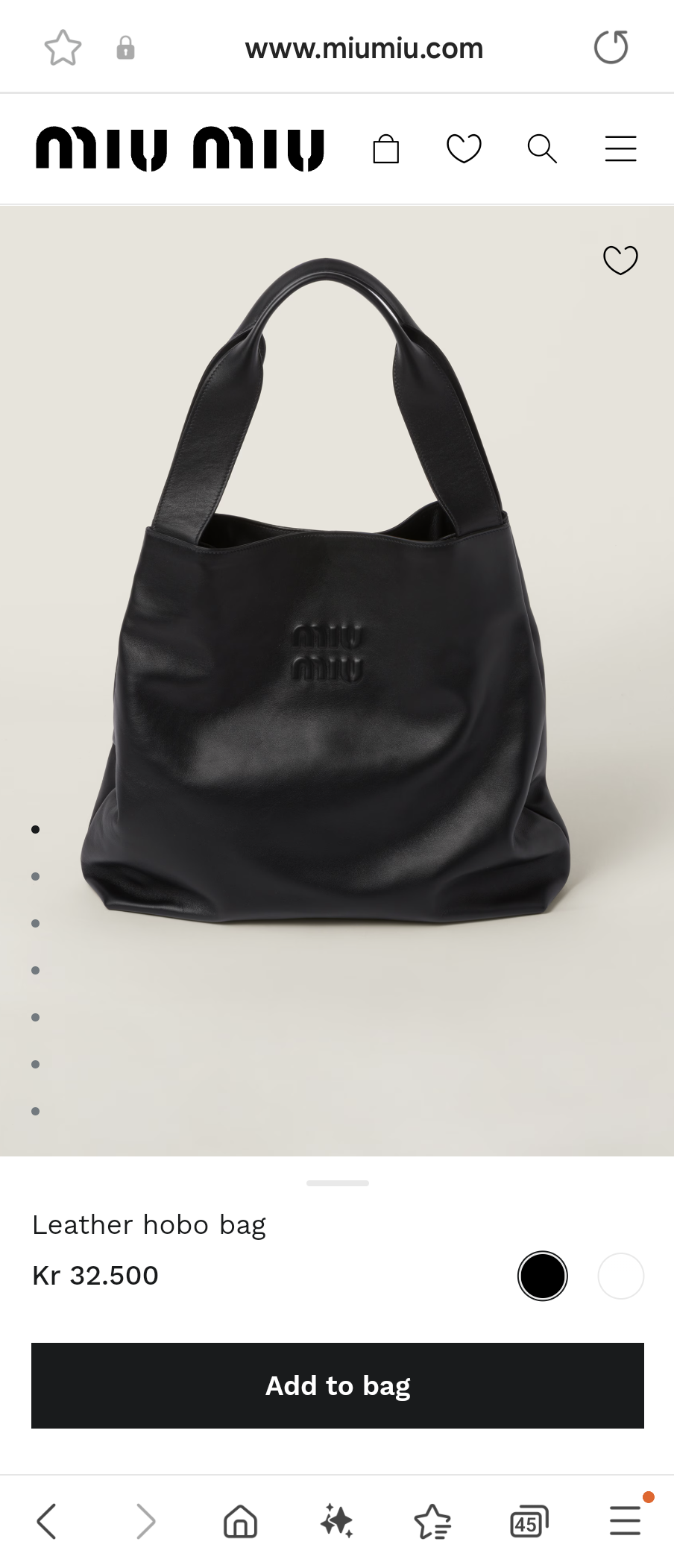 Miu Miu 5BC119_2DDJ_F0002_V_OLM Leather hobo bag black M1