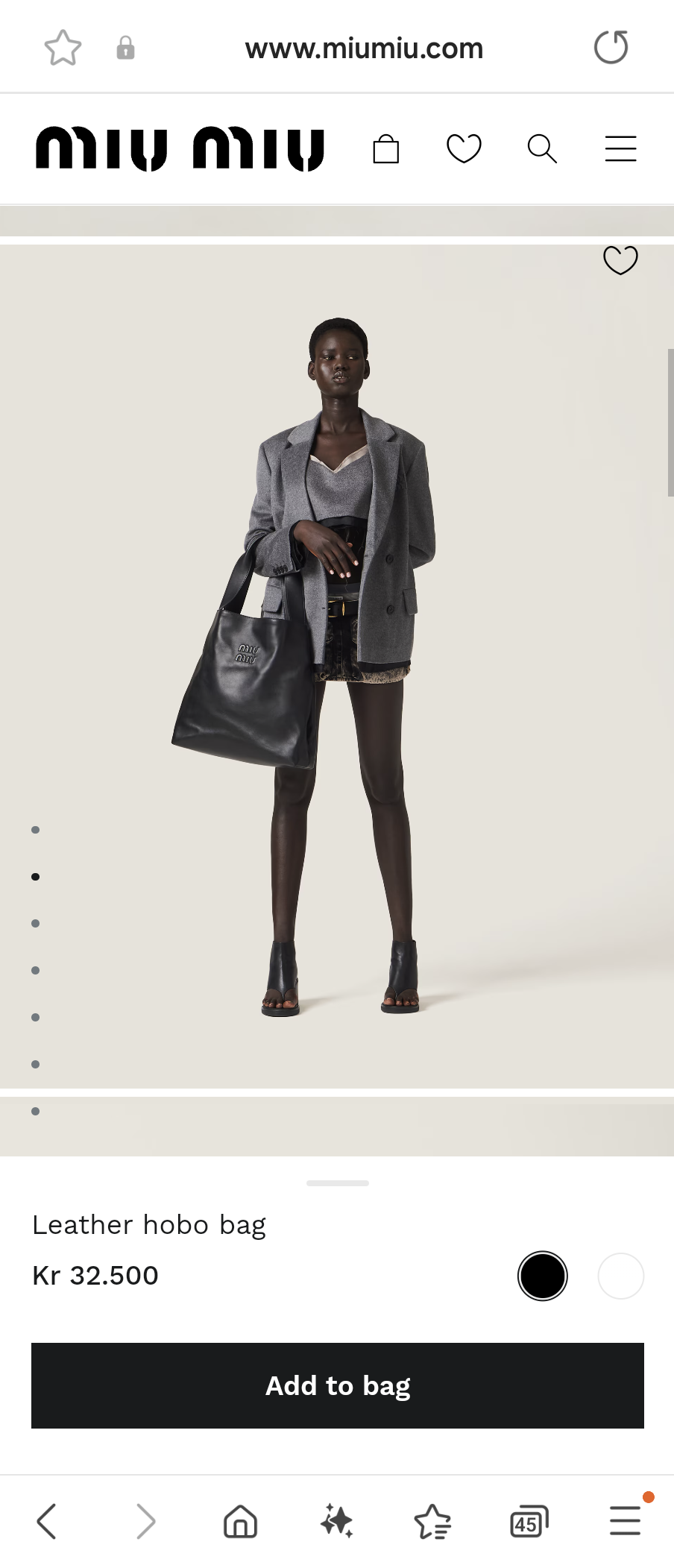 Miu Miu 5BC119_2DDJ_F0002_V_OLM Leather hobo bag black M1