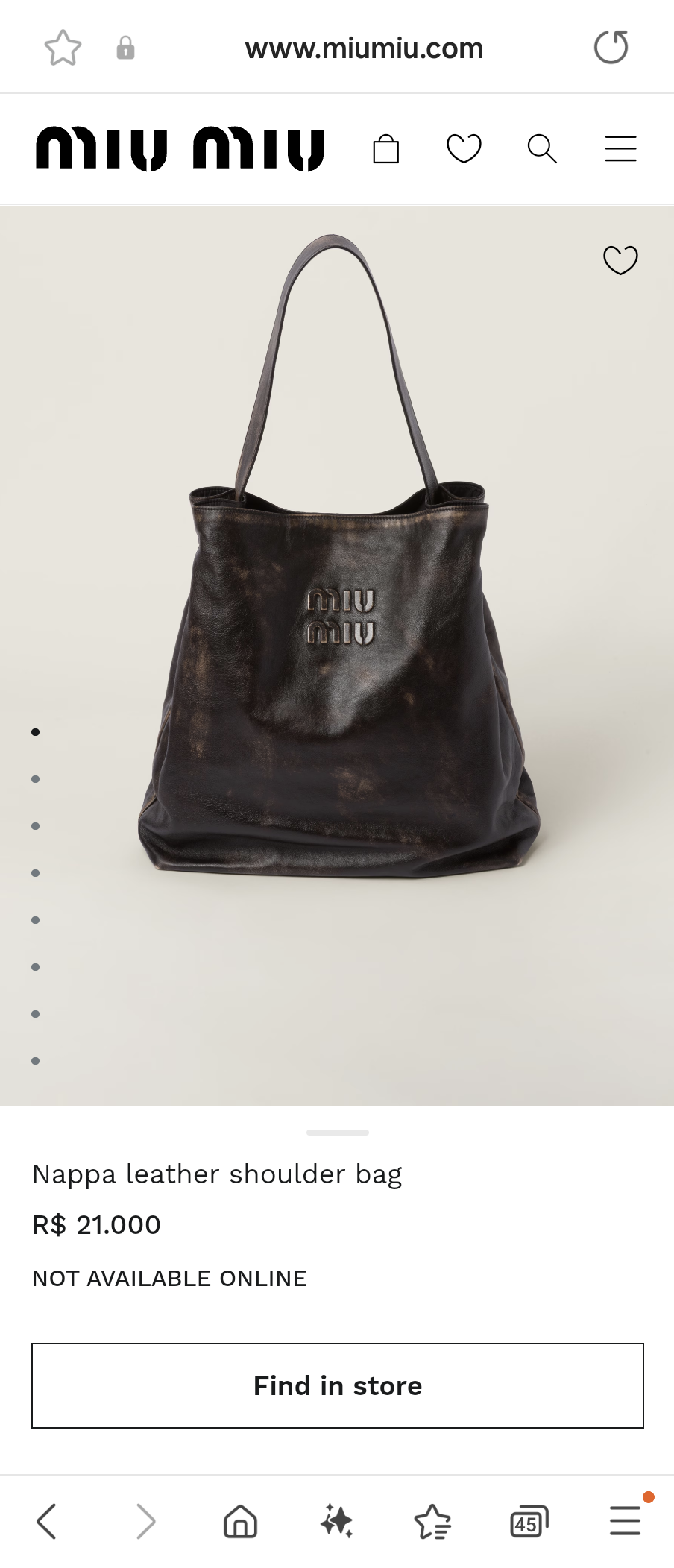 Miu Miu 5BC117_2F6P_F0V6L_V_OOO Sand/Coffee M1