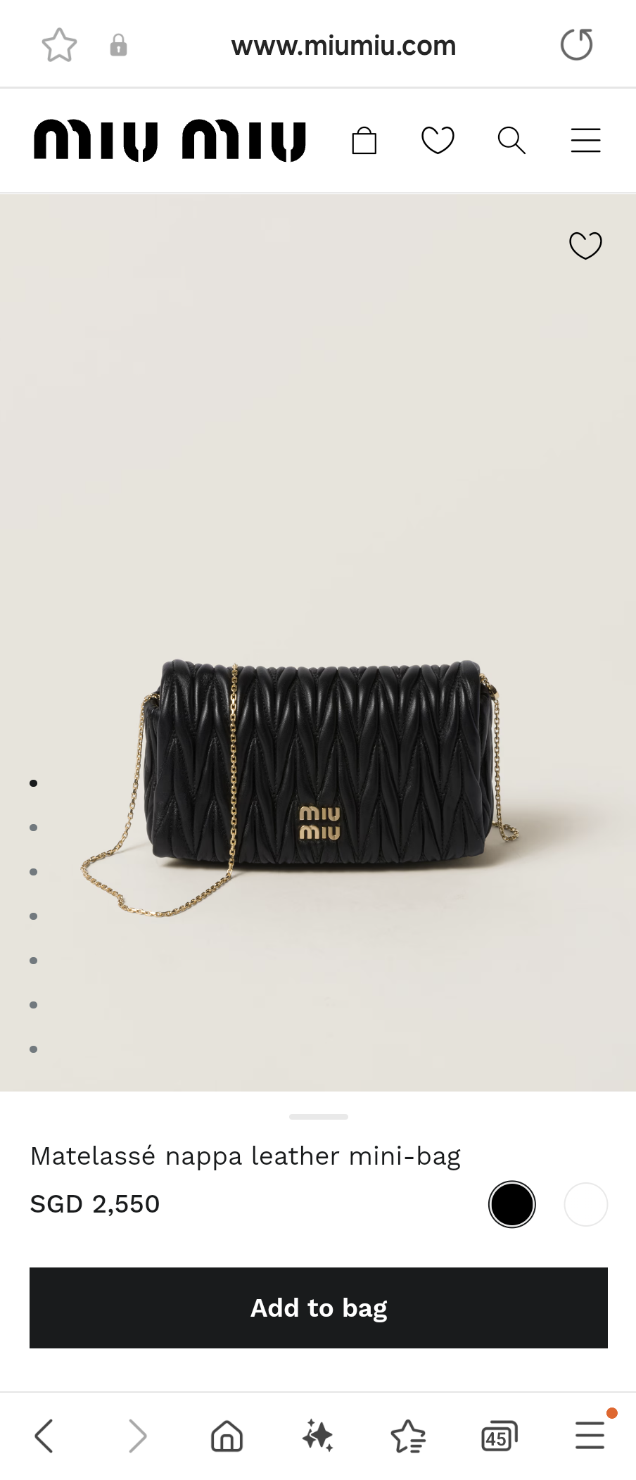 Miu Miu 5BP086_N88_F0002_V_COO Matelassé nappa leather mini-bag black M1