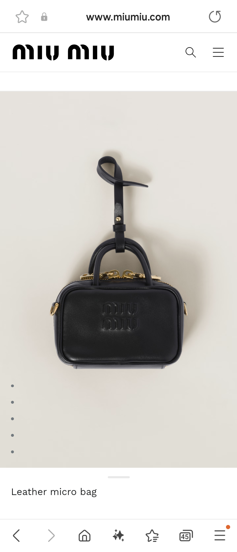 Miu Miu 5NR020 Leather micro bag black M1