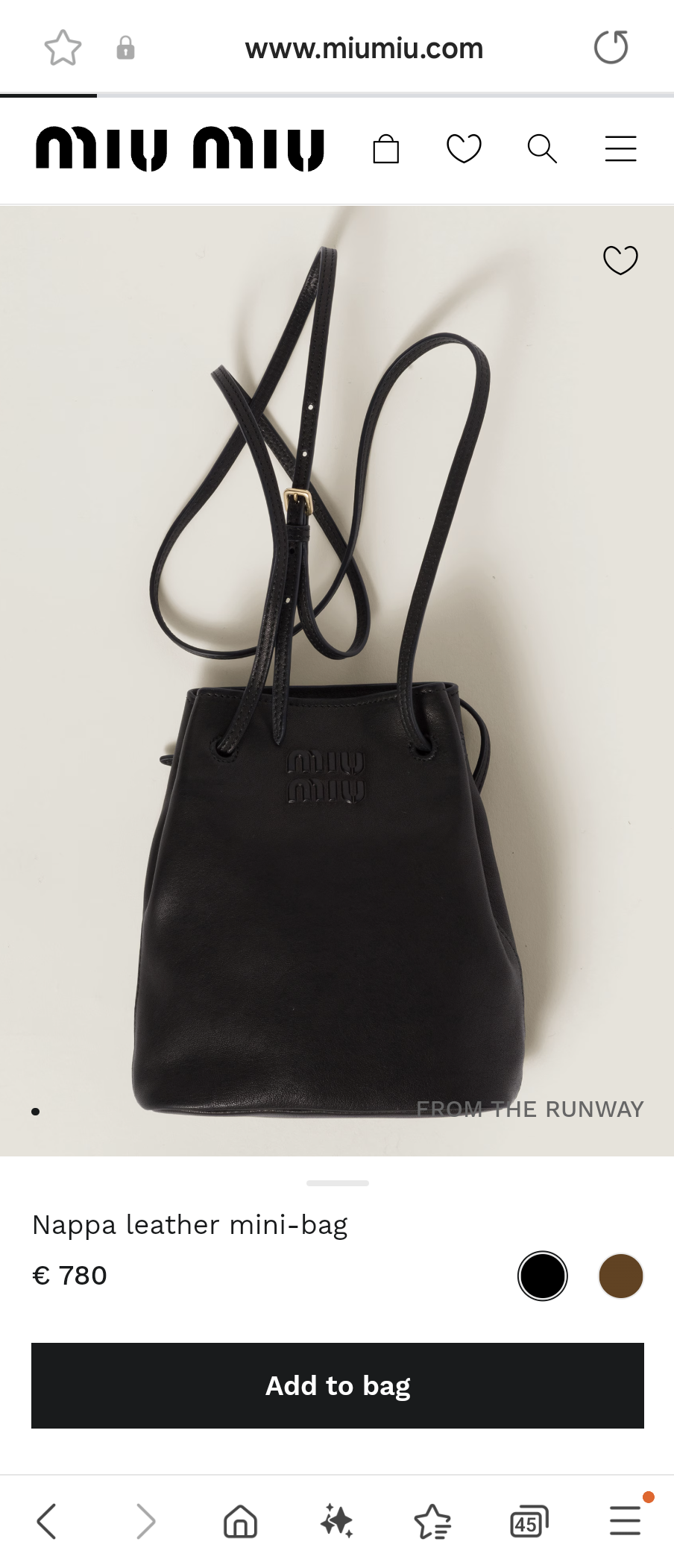 Miu Miu 5NF460 Nappa leather mini-bag black m1