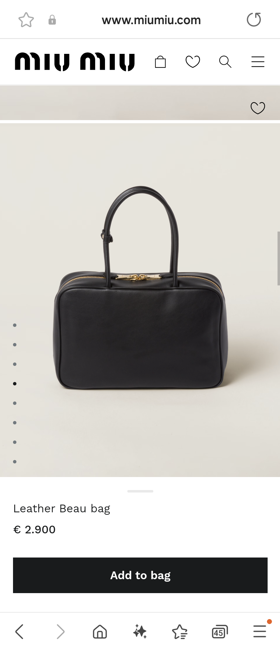 Miu Miu 5BB117_2DDJ_F0002_V_MON Leather Beau bag black M1