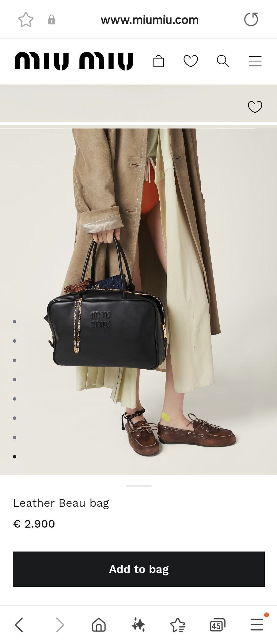 Miu Miu 5BB117_2DDJ_F0002_V_MON Leather Beau bag black M1