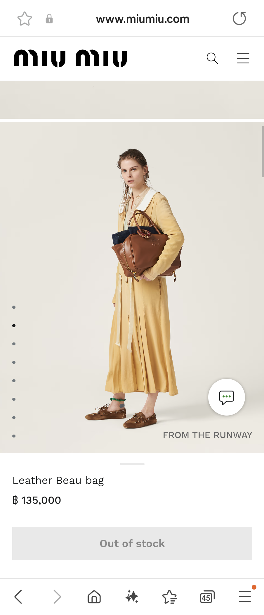 Miu Miu 5BB117_2DDJ_F0046_V_MON Leather Beau bag cognac M1