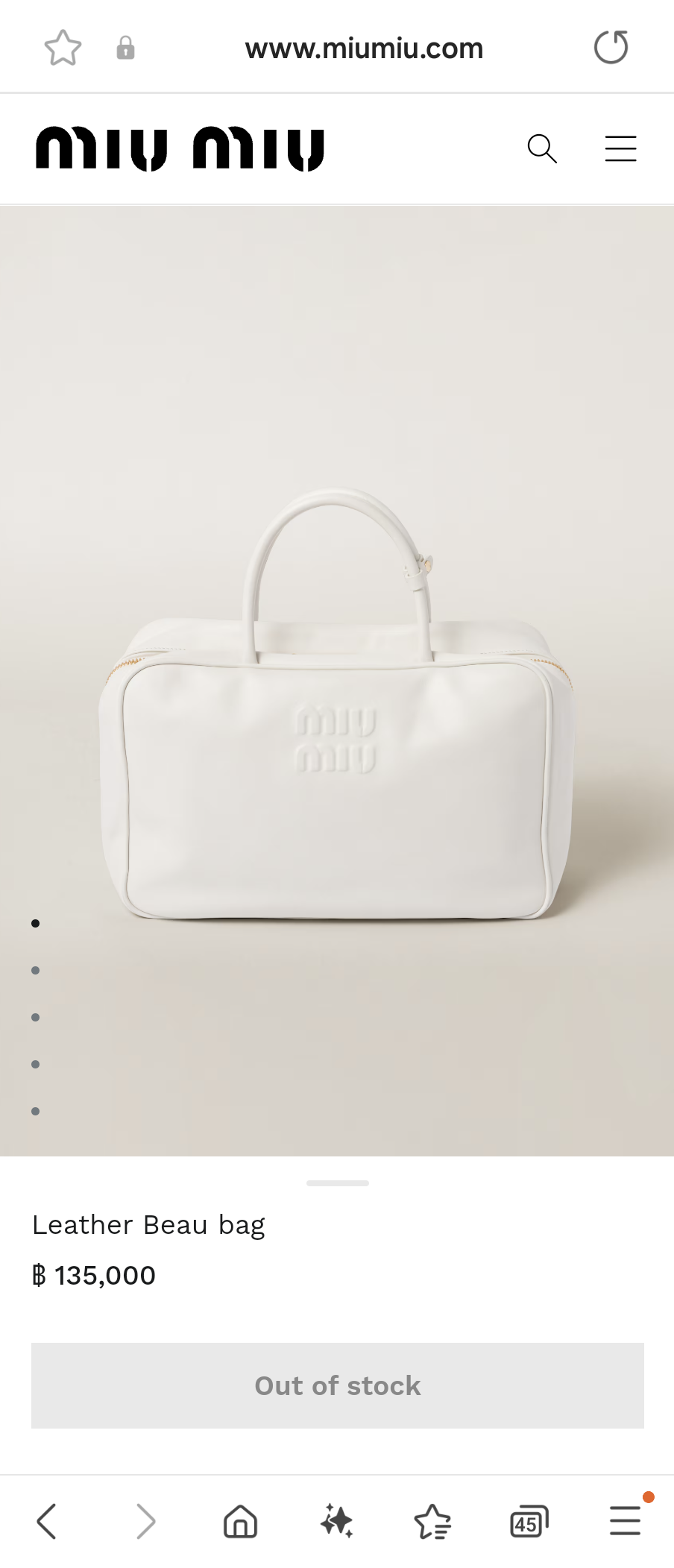 Miu Miu 5BB117_2DDJ_F0009_V_OOO Leather Beau bag white M1