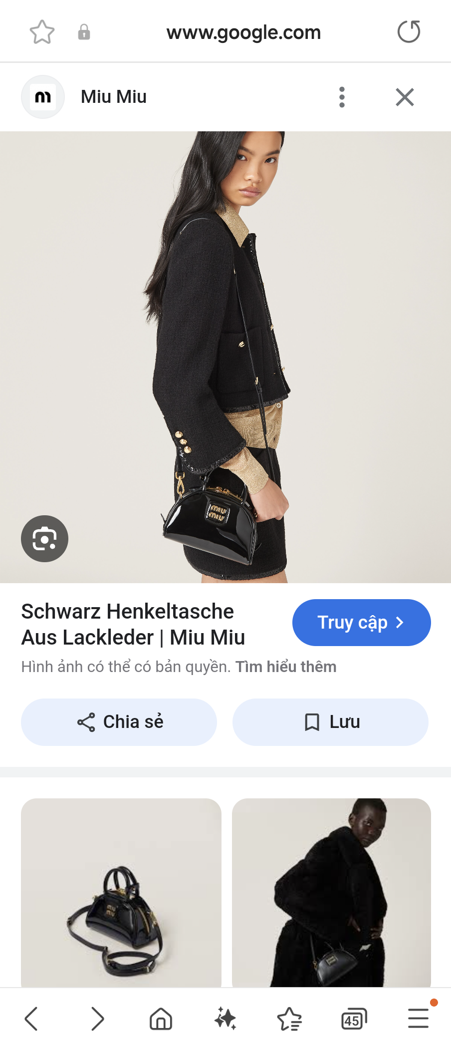 Miu Miu 5BP085 Schwarz Henkeltasche Aus Leder Black M1