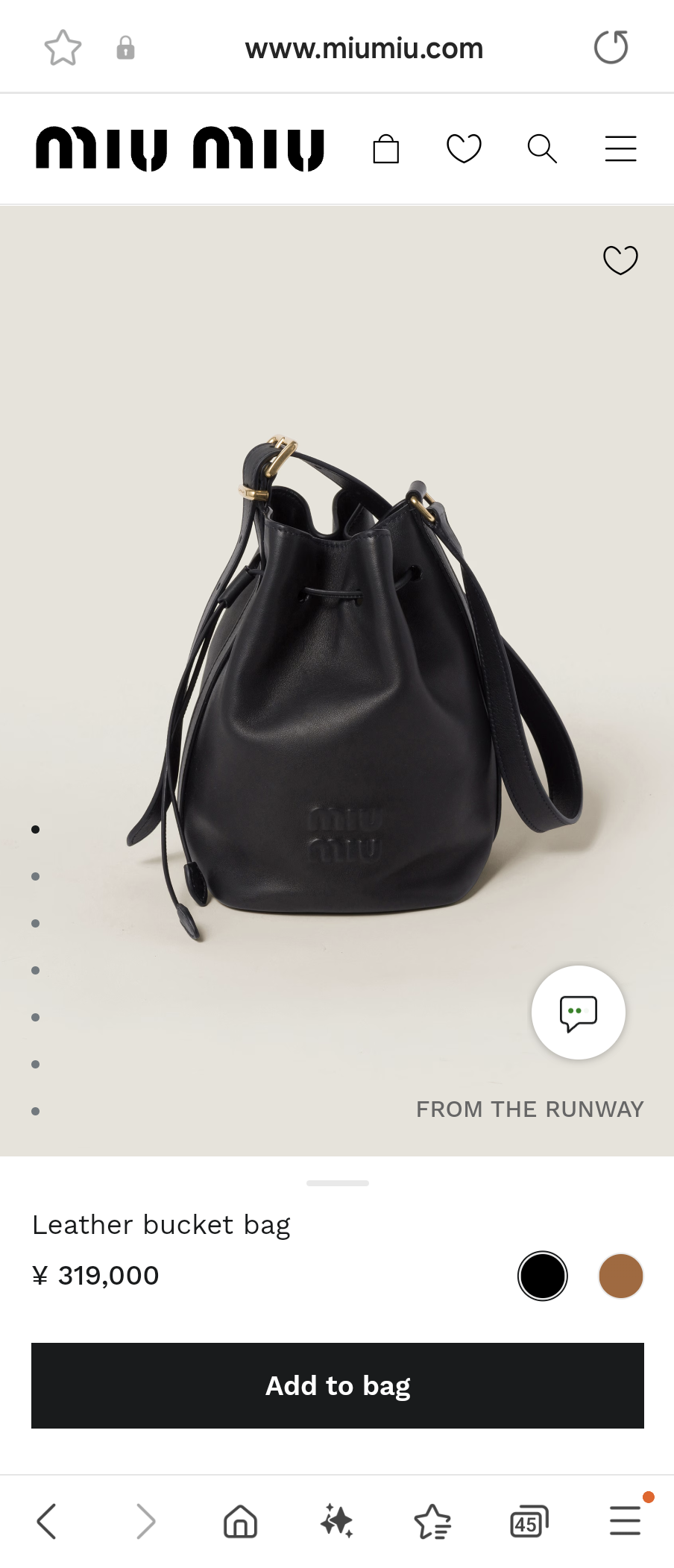 Miu Miu leather bucket bag black 5BE090_2CRM_F0002_V_OOO M1