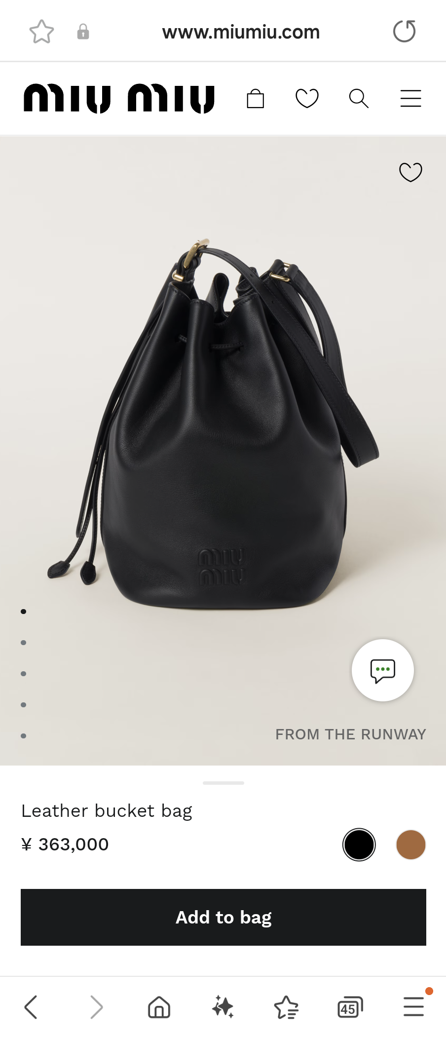 Miu Miu leather bucket bag black 5BE089_2CRM_F0002_V_OOO M1