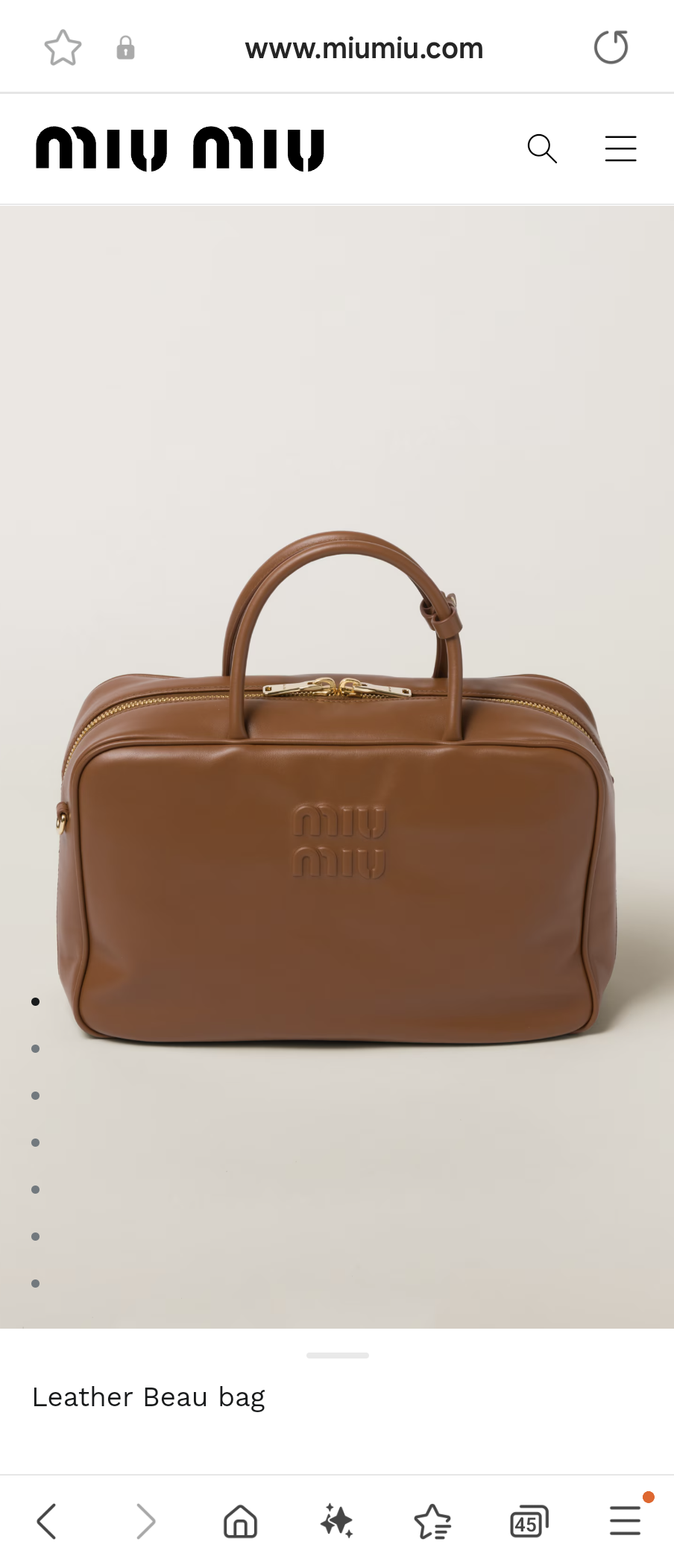 Miu Miu Leather Beau bag cognac 5BB117_2DDJ_F0046_V_TOO M1