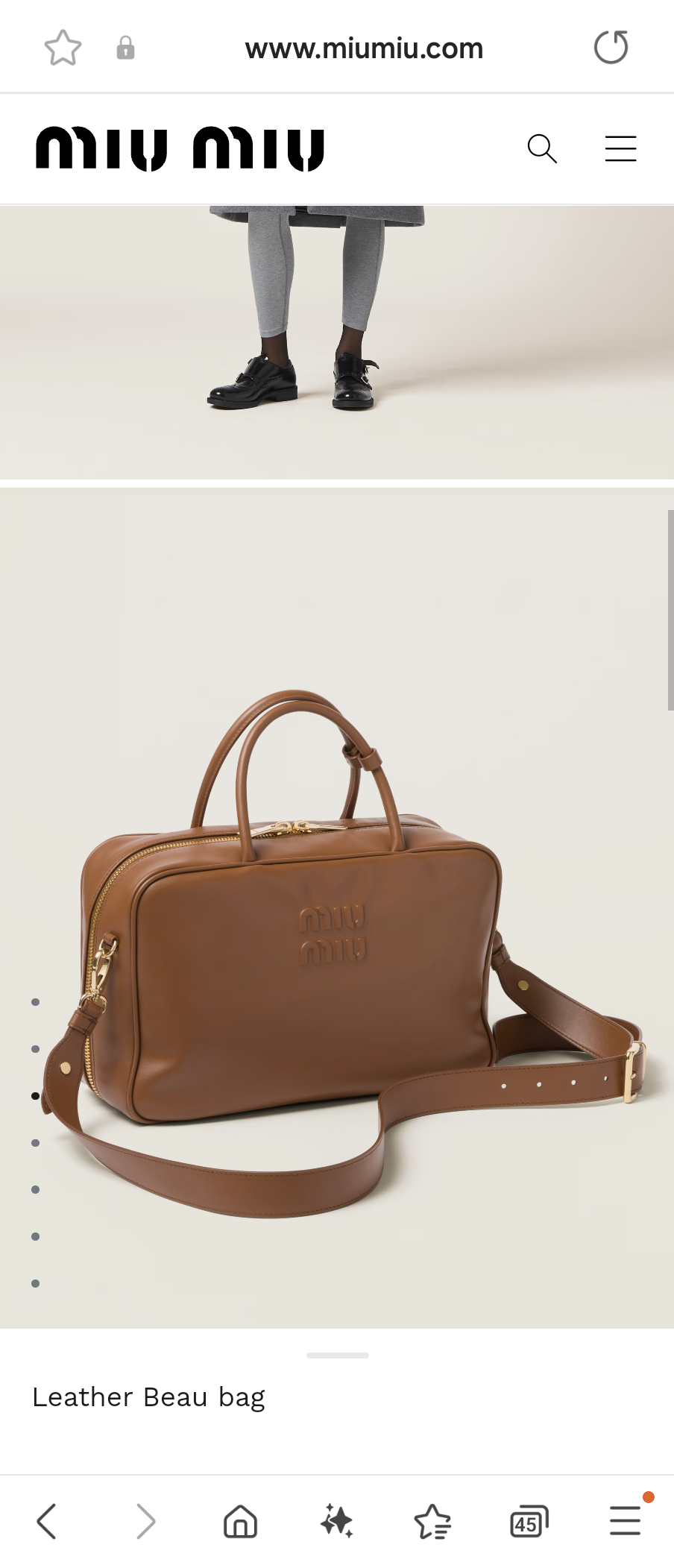 Miu Miu Leather Beau bag cognac 5BB117_2DDJ_F0046_V_TOO M1