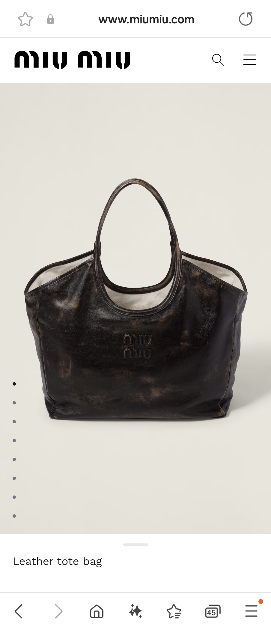 Miu Miu IVY leather tote bag 5BG276 sand/coffee M1