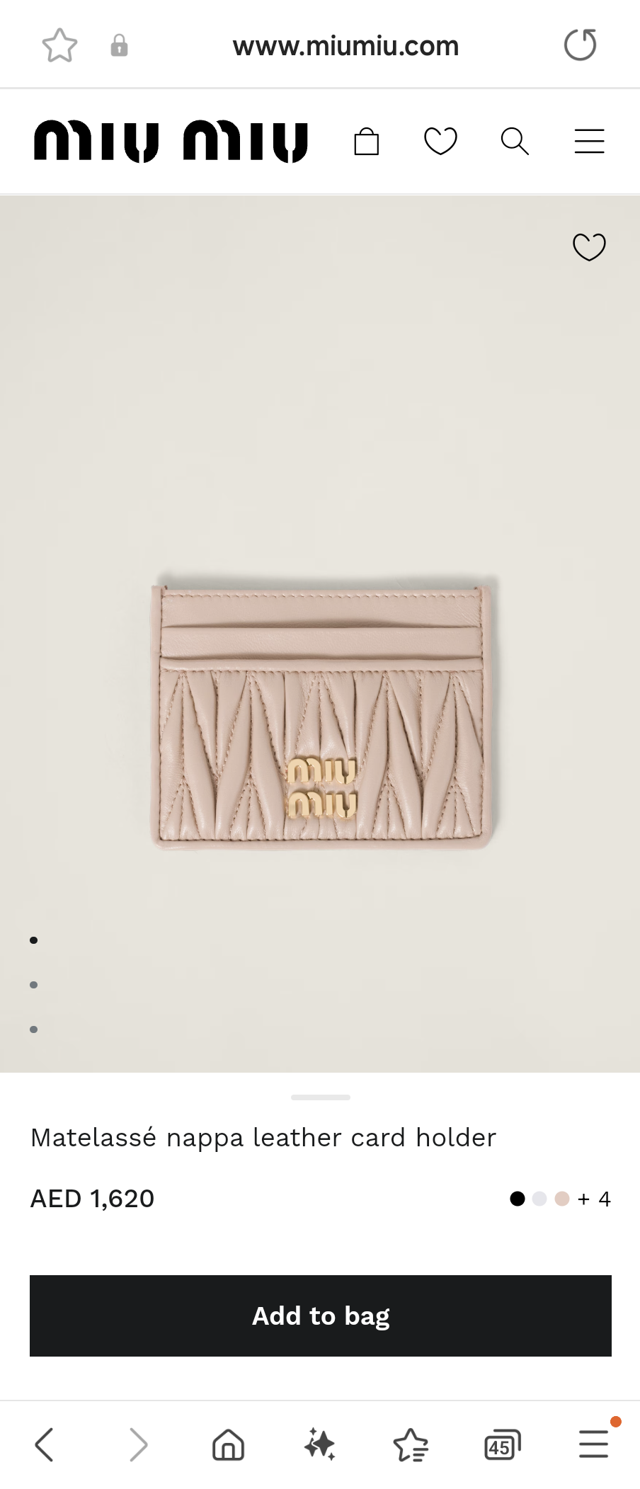 Miu Miu Matelassé nappa leather card holder 5MC076_2FPP_F0236 Powder Pink M1