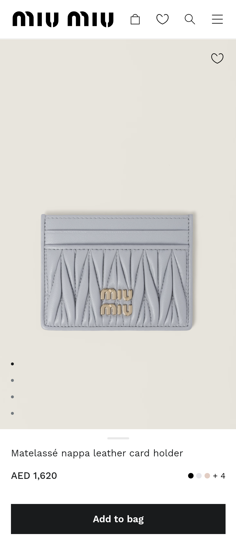 Miu Miu Matelassé nappa leather card holder 5MC076_2FPP_F0591 cornflower M1.