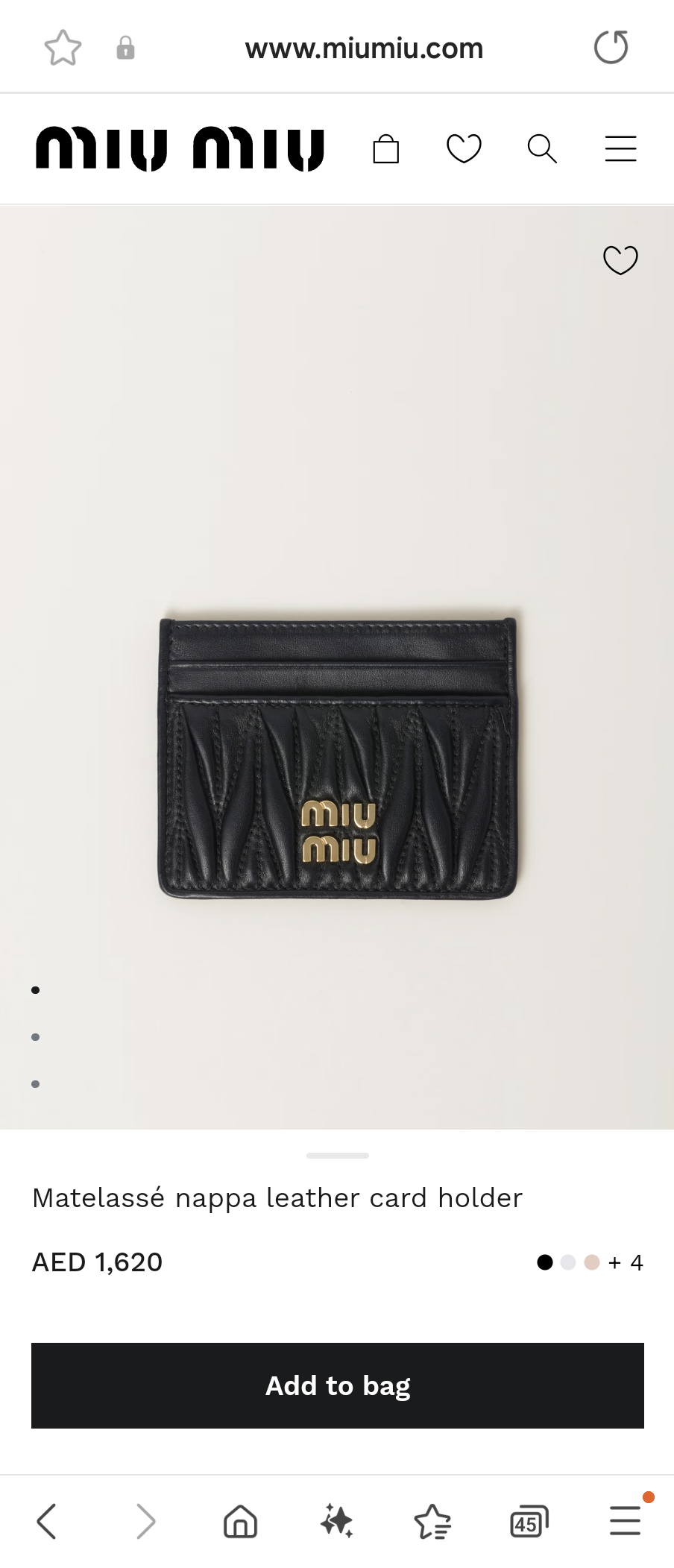 Miu Miu Matelassé nappa leather card holder 5MC076_2FPP_F0002 black m1