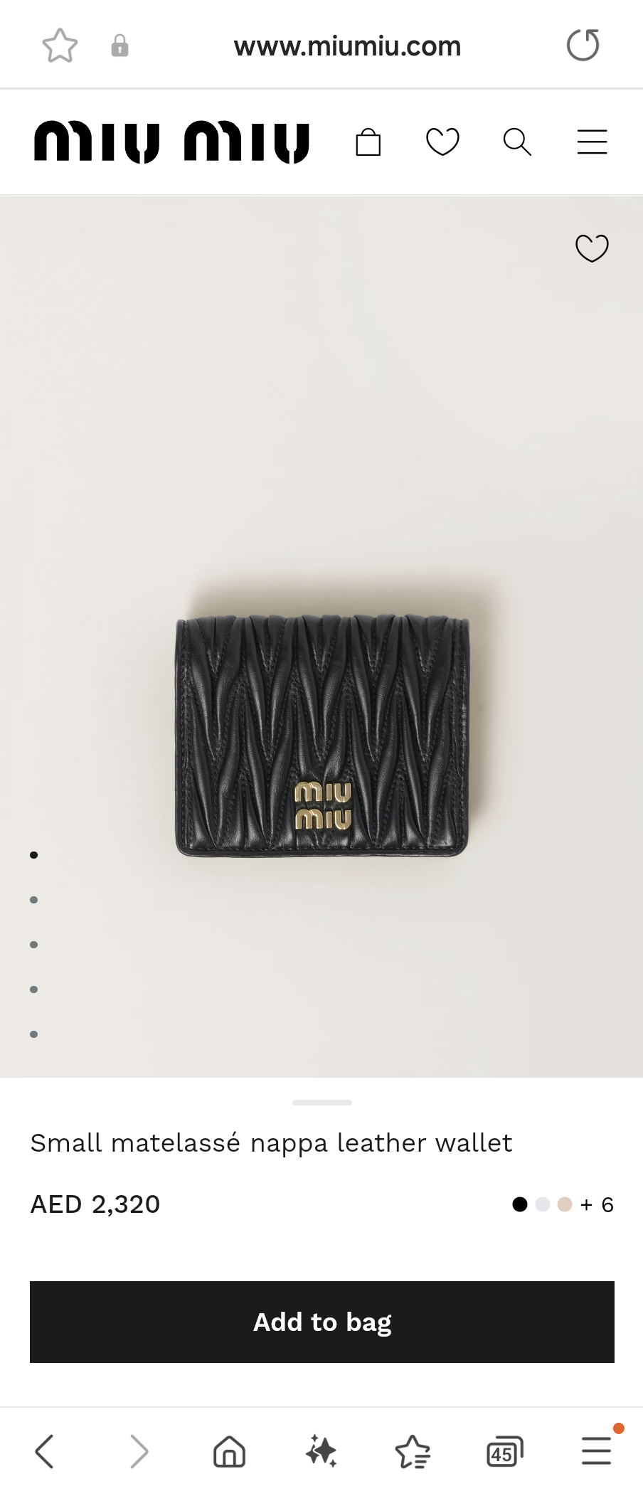 Miu Miu 5MV204_2FPP_F0002 small leather wallet black M1