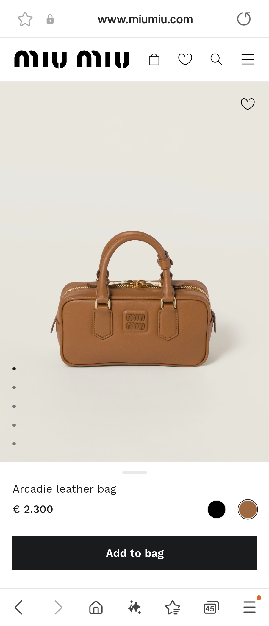 Miu Miu Arcadie leather bag 5BB142_2CR3_F0046_V_OON cognac M1