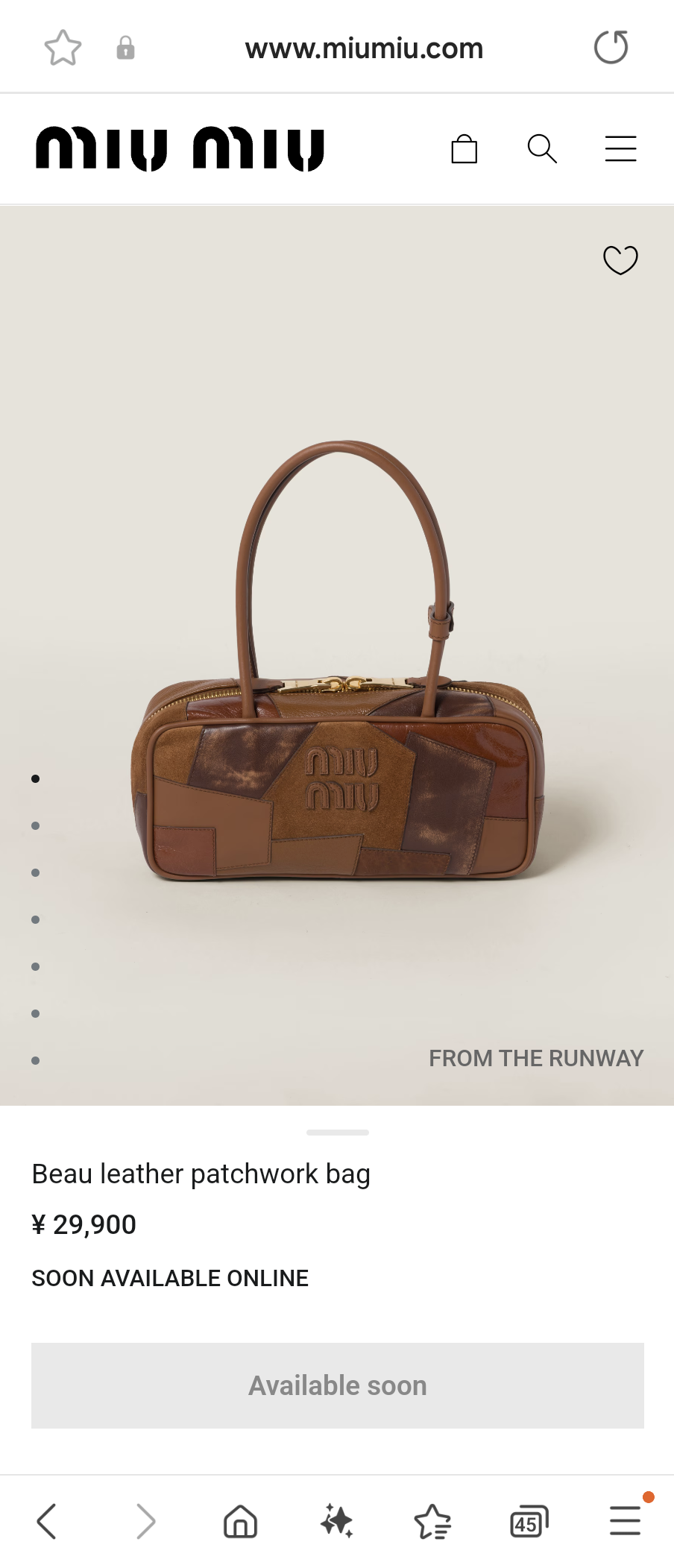 Miu Miu Beau leather patchwork bag 5BB148_2CRI_F0046_V_MLM cognac M1
