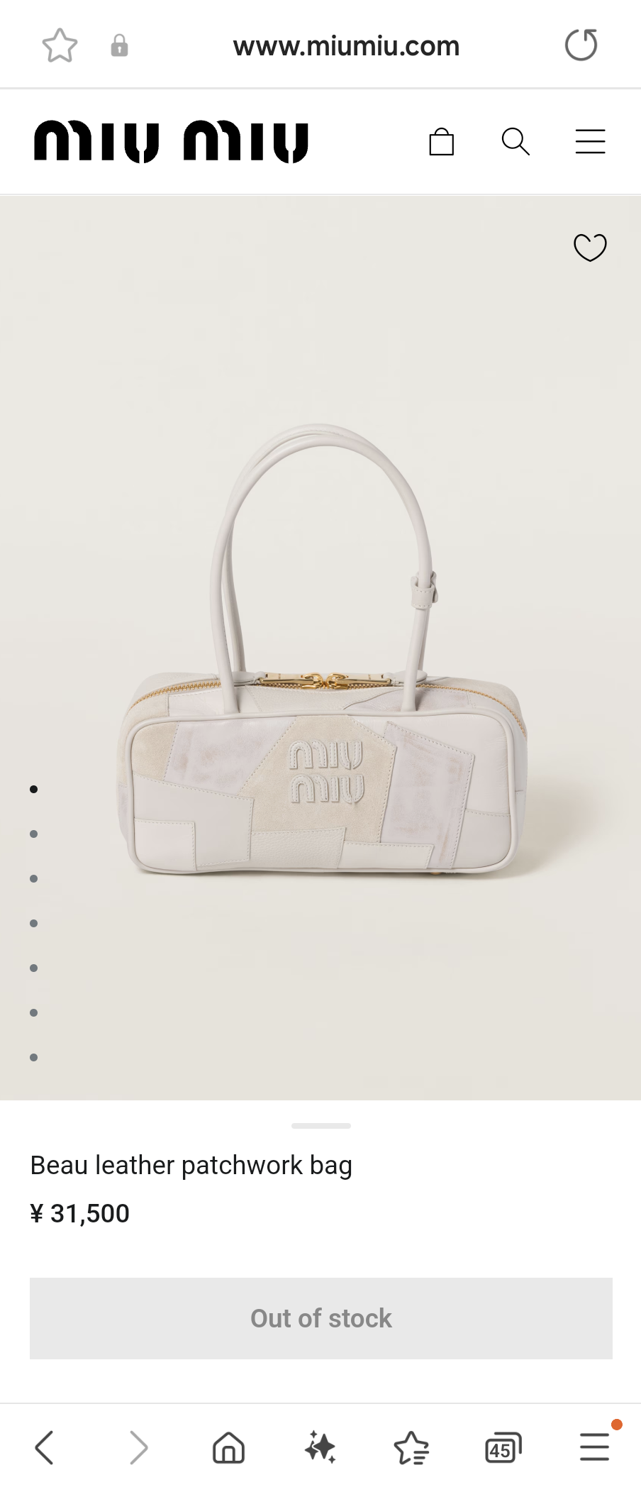 Miu Miu Beau leather patchwork bag 5BB148_2CRV_F0K74_V_MLM chalk white M1