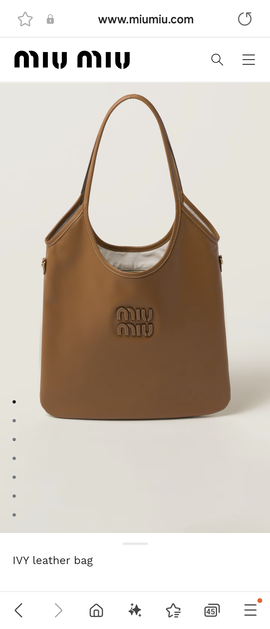 Miu Miu IVY leather bag 5BG231_2CRW_F0046_V_MLN cognac M1