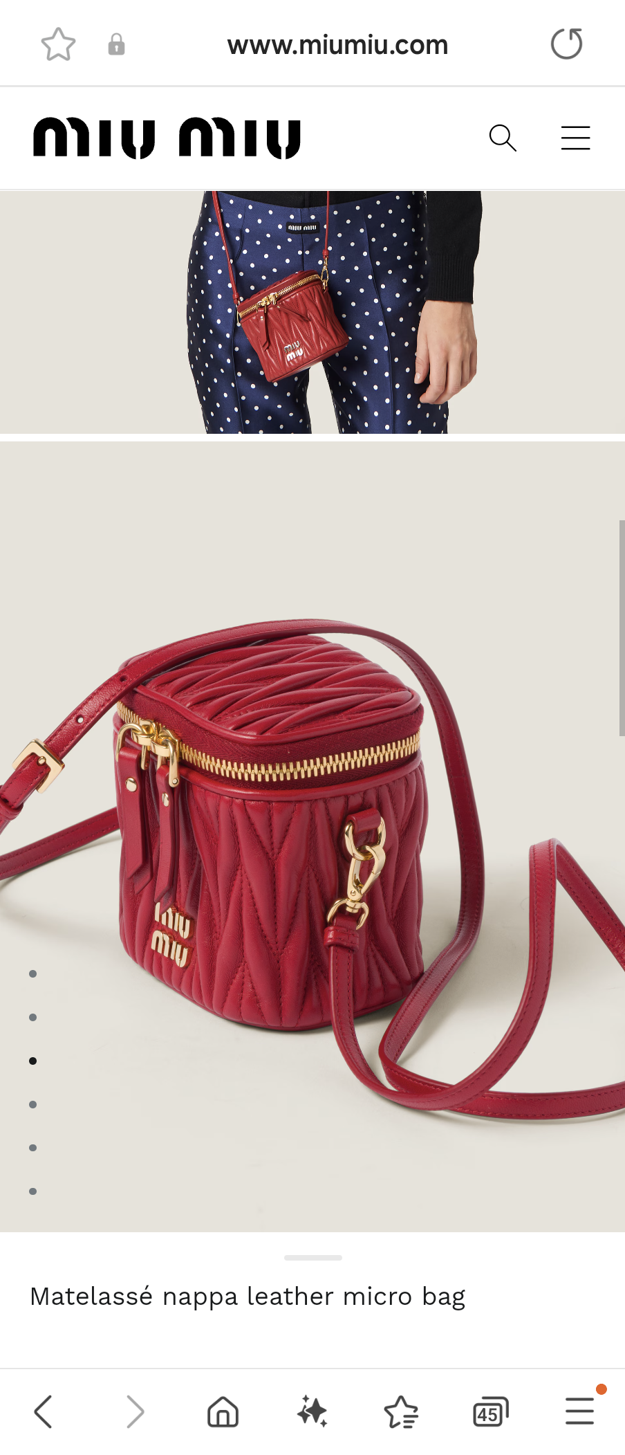 Miu Miu Matelassé nappa leather micro bag 5NR018_2FPP_F0011 Red M1