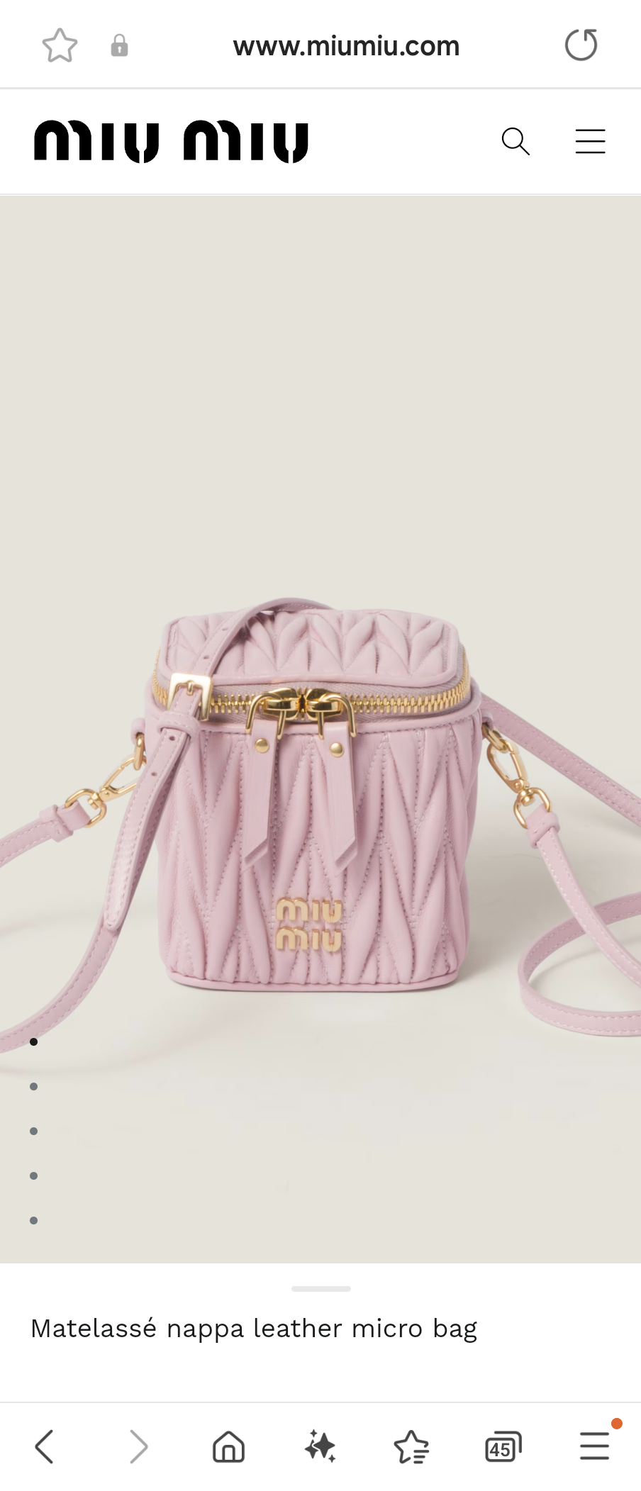 Miu Miu Matelassé nappa leather micro bag 5NR018_2FPP_F0E18 Alabaster Pink M1