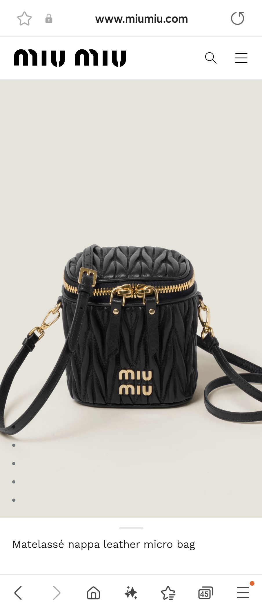 Miu Miu Matelassé nappa leather micro bag 5NR018_2FPP_F0002 black M1