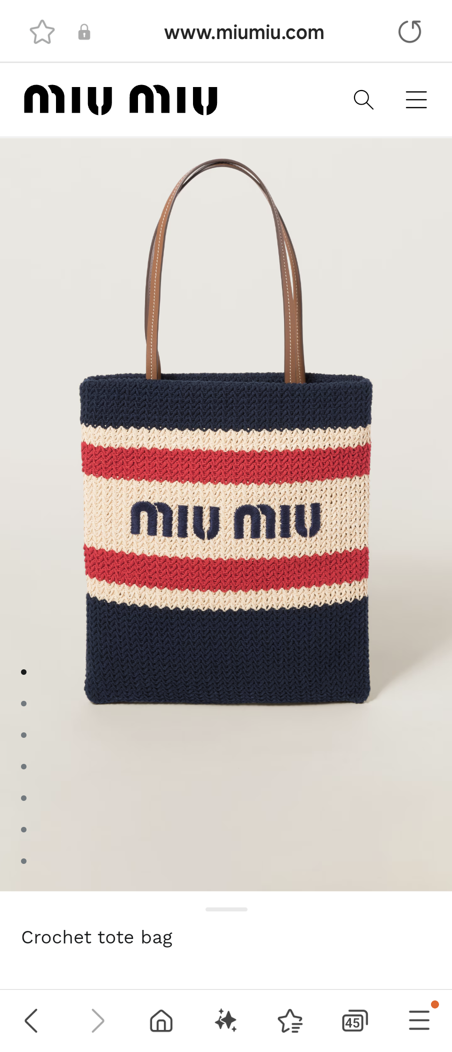 Miu Miu Crochet tote bag 5BG248_2DO3_F075R_V_ORO natural/ blue M1