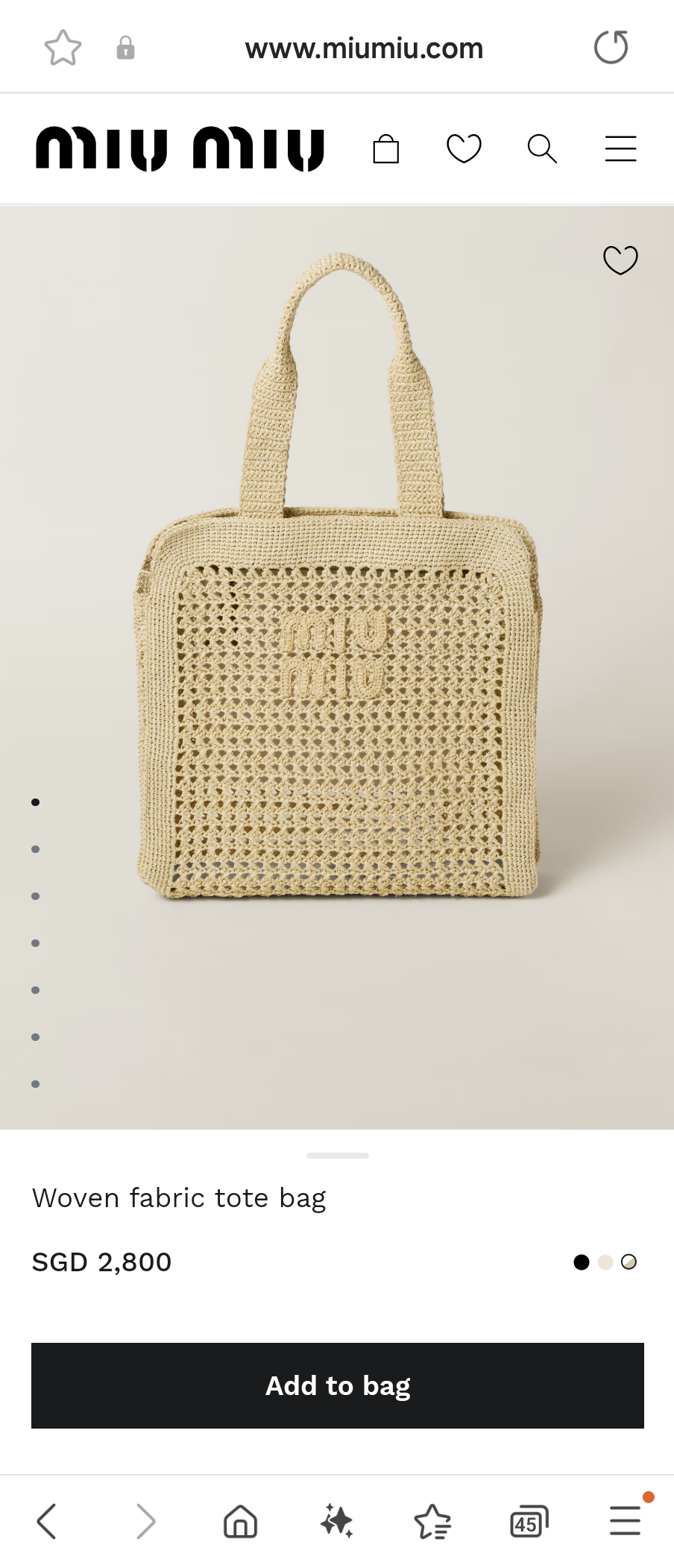 MIU MIU 5BG230_2DO1_F0018_V_OOO Woven fabric tote bag beige