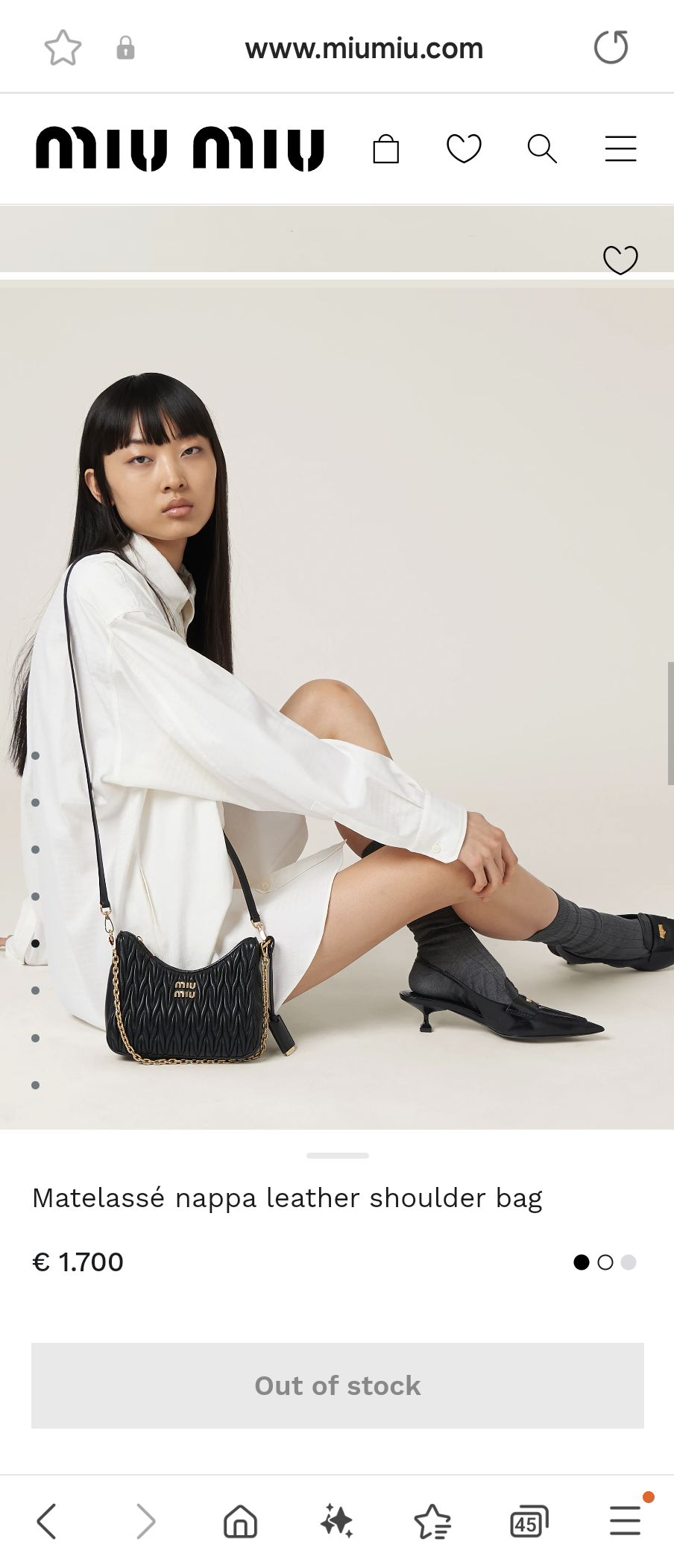 Miu Miu black Matelassé nappa leather shoulder bag 5BH211_N88_F0002_V_TWO