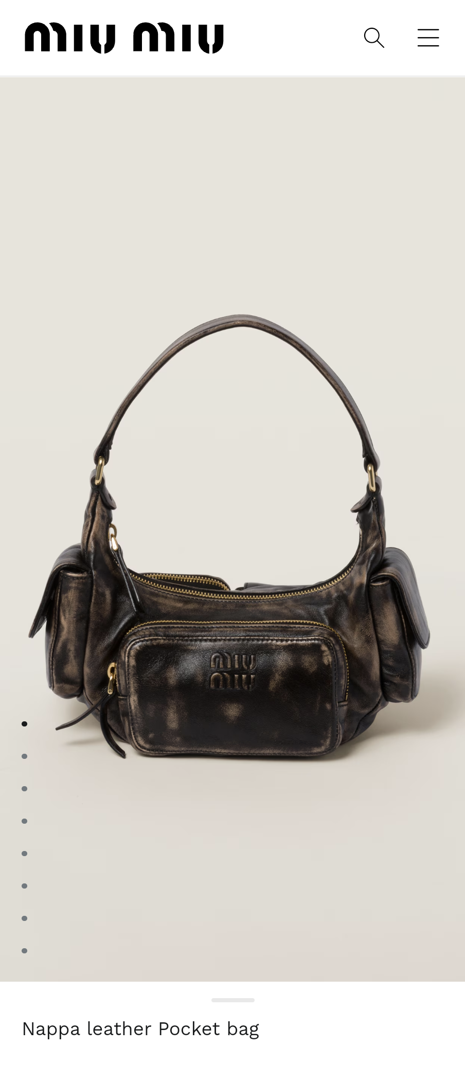 Miu Miu sand/coffee Nappa leather Pocket bag 5BC146_2F8T_F0V6L_V_OOO