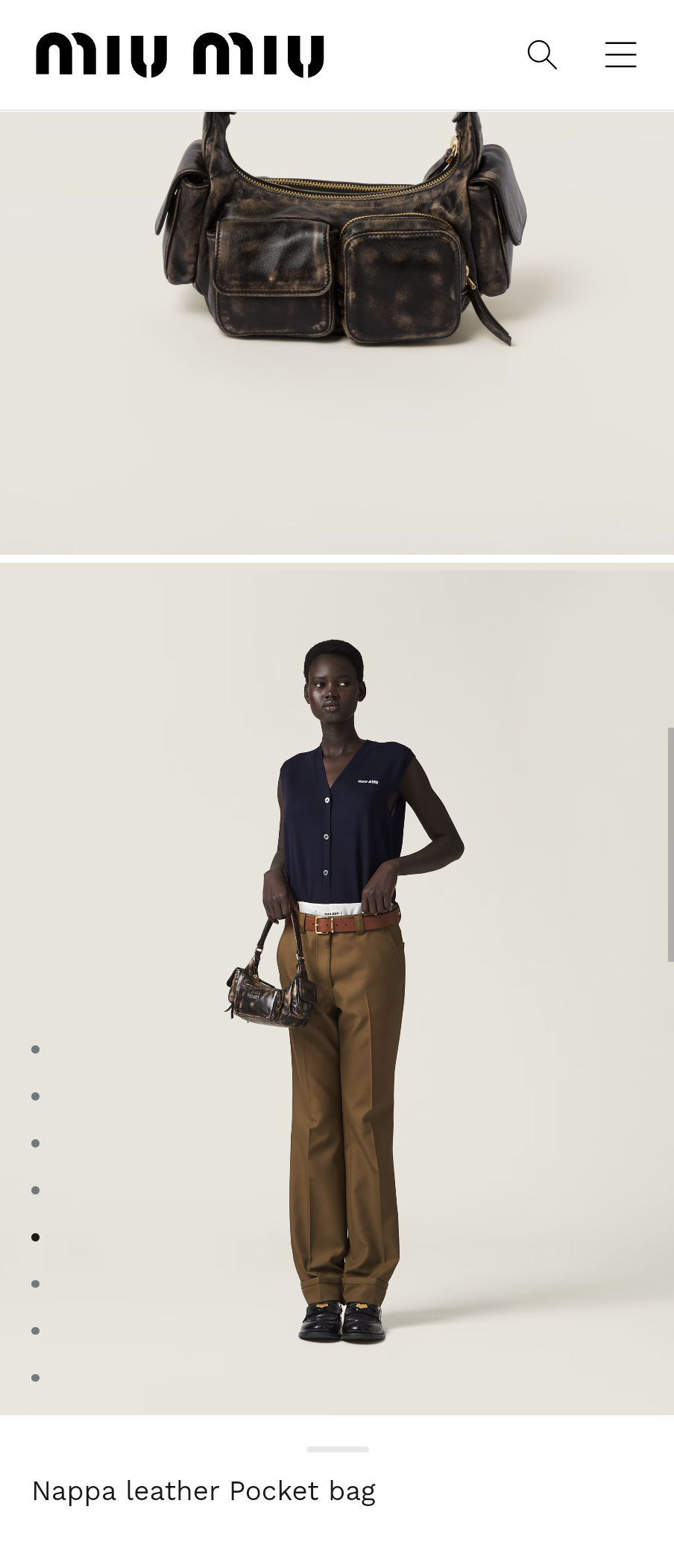 Miu Miu sand/coffee Nappa leather Pocket bag 5BC146_2F8T_F0V6L_V_OOO