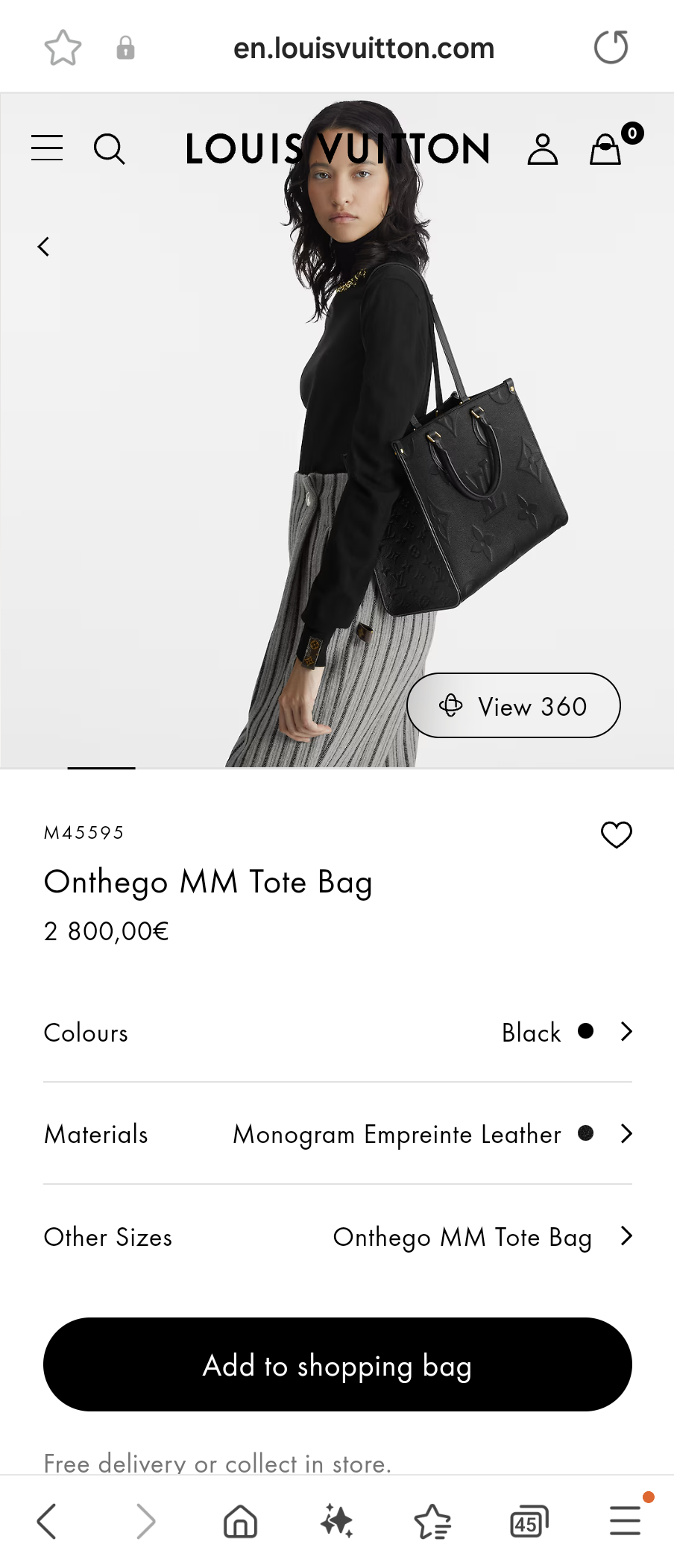 Copy of Louis Vuitton M45945 OnTheGo GM Tote Bag