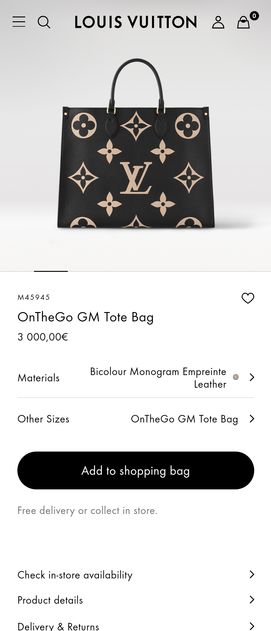 Louis Vuitton M45945 OnTheGo GM Tote Bag