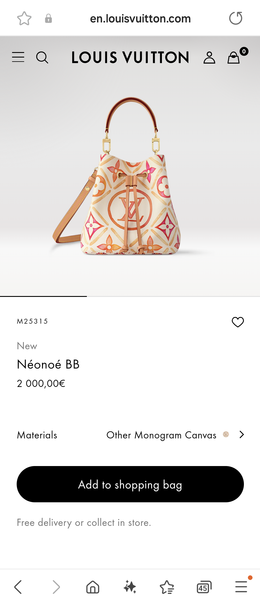 Louis Vuitton M25315 Néonoé BB